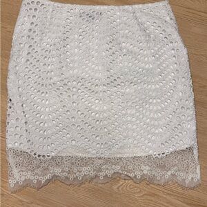 Ann Taylor White Eyelet Mini Skirt